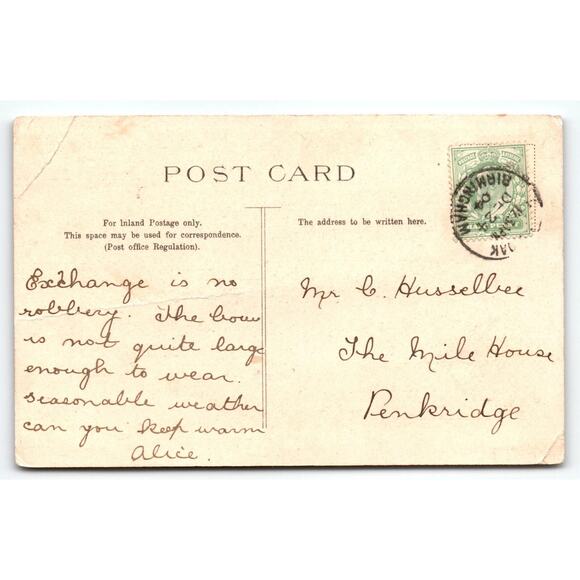 Pigs Fantasy Anthropomorphic Postcard Piglets Piggyback On Rocking Chair A&MB - Picture 2 of 2